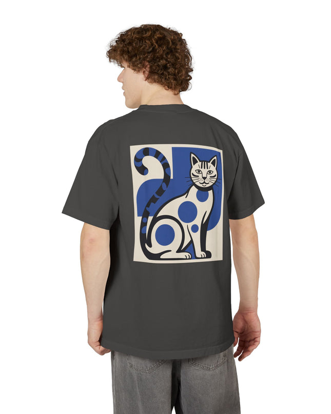 Blue Cat Tee - Shoulder Drop T-Shirt
