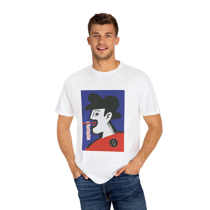 Whimsical Artistic T-Shirt with Bacon Design