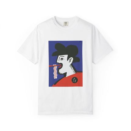 Whimsical Artistic T-Shirt with Bacon Design