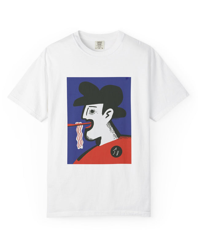 Whimsical Artistic T-Shirt with Bacon Design