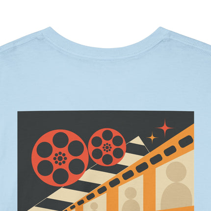 Film Reel Clapboard Graphic Tee — Vintage Movie Crew T‑Shirt