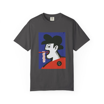 Whimsical Artistic T-Shirt with Bacon Design