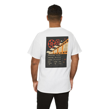 Film Reel Clapboard Graphic Tee — Vintage Movie Crew T‑Shirt