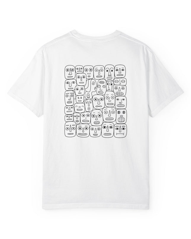 Many Faces - Heavyweight Soft-Feel White T-shirt