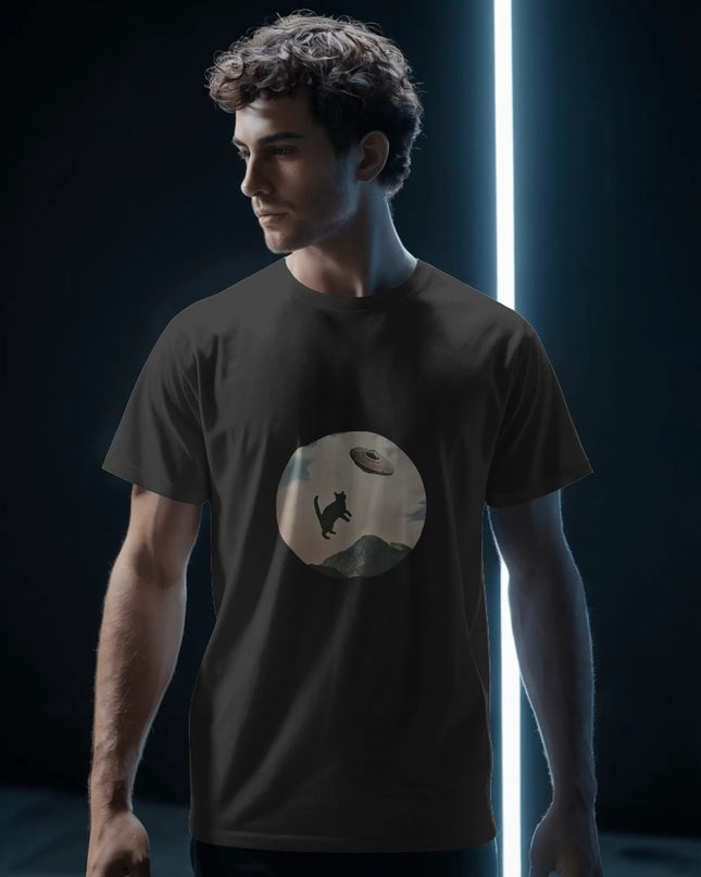 Alien Abduction Cat T-Shirt