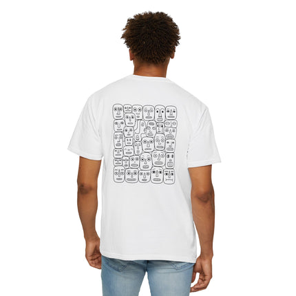 Many Faces - Heavyweight Soft-Feel White T-shirt