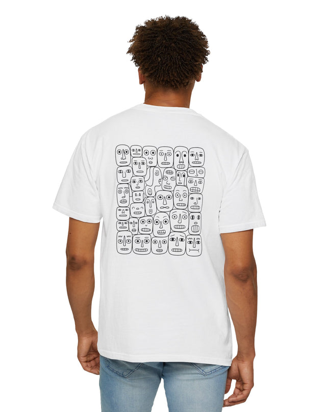 Many Faces - Heavyweight Soft-Feel White T-shirt