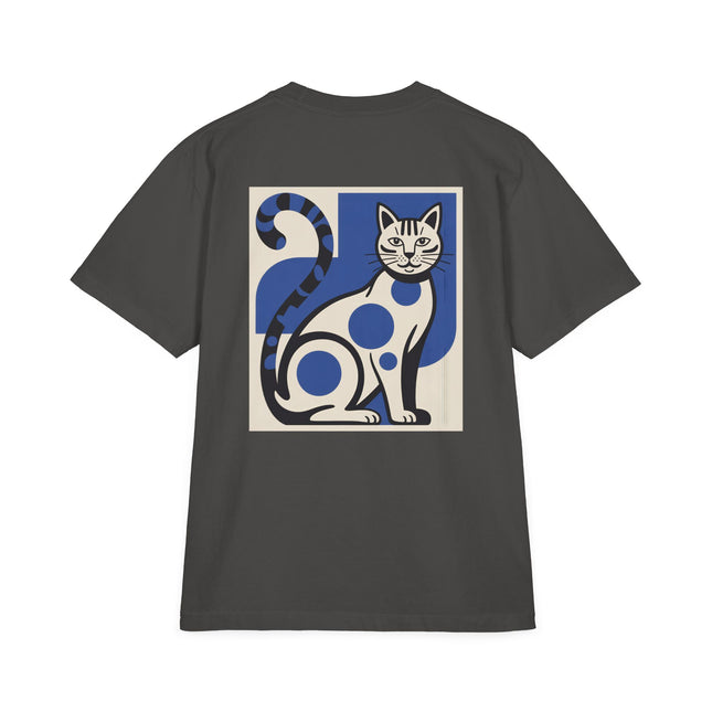 Blue Cat Tee - Shoulder Drop T-Shirt